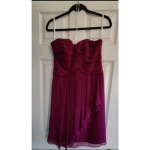 Maroon David's bridal dress